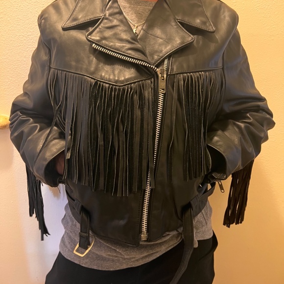 Luscious Vintage 80’s Leather Jacket w/ Fringe - Picture 3 of 7
